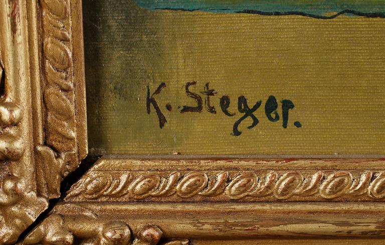 OIDENTIFIERAD KONSTNÄR, olja på duk, signerad K Steger.