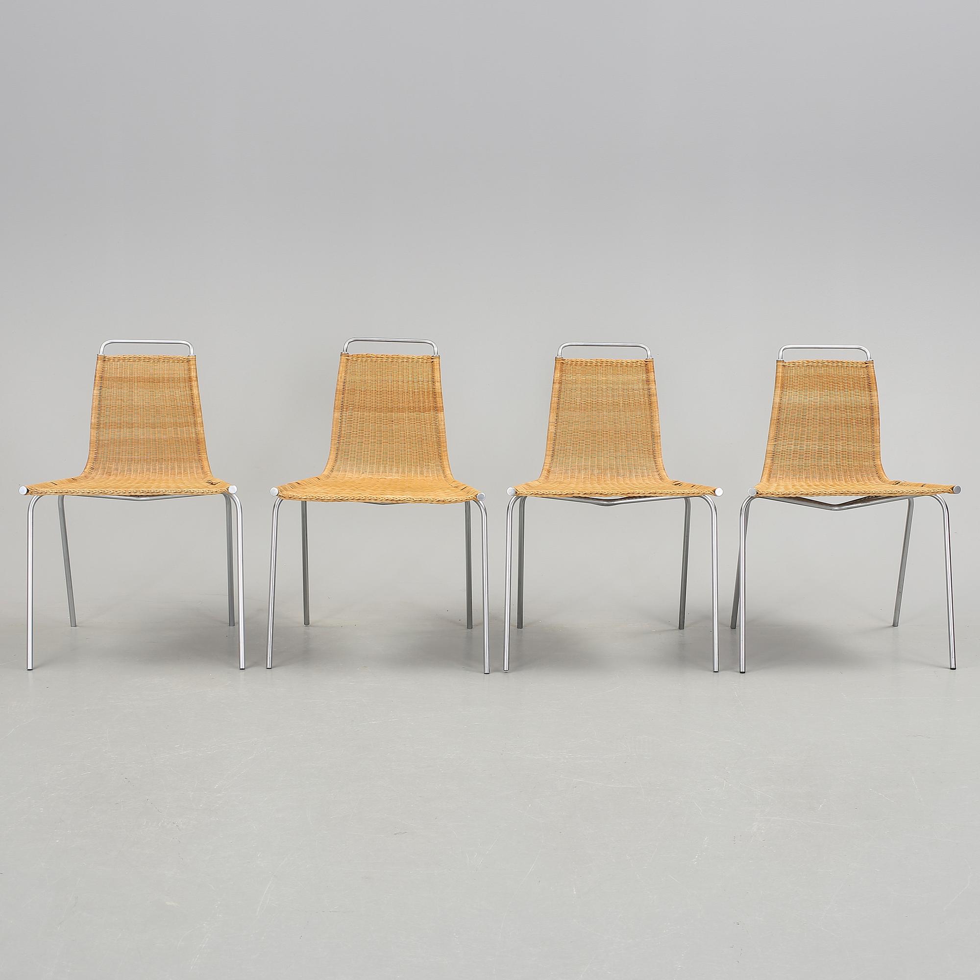 STOLAR, 4 st, Poul Kjaerholm, "PK-1" för E Kold Christensen, Danmark.