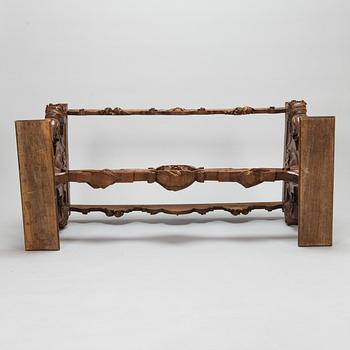 Walnut table, based on a model from Palazzo Pesaro in Venice, Purchased in 1893, Italy.