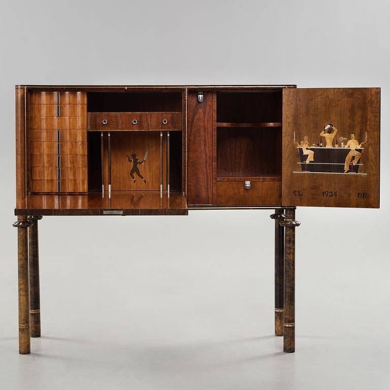 Sture Lindholm, a bar cabinet, executed at Per Jönsson Verkstäder in Stockholm 1934.