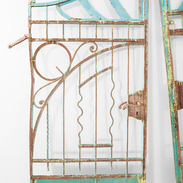 A pair of early 1900s iron gates.
