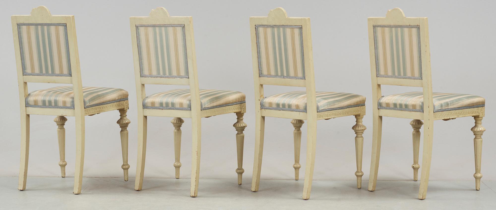 STOLAR, 4 st, gustaviansk stil, 18/1900-tal.