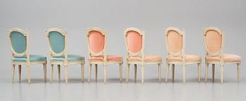 A set of six Gustavian chairs by E. Öhrmark (master 1777-1813).