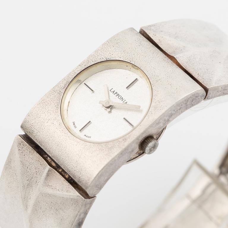 Lapponia wristwatch "Istral" sterling silver, design by Björn Weckström,