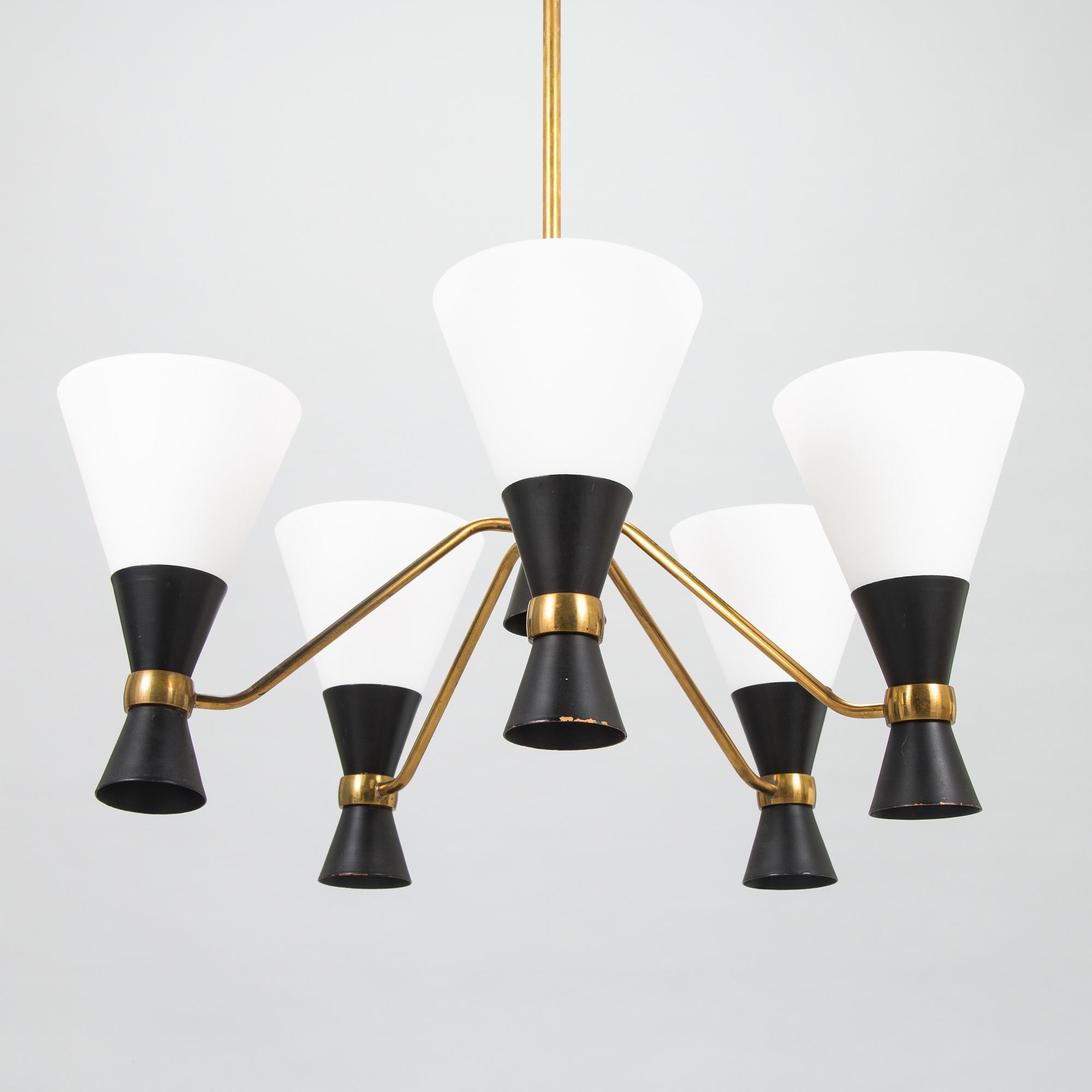 Maria Lindeman, taklampa, modell K 1-1, Idman, 1950-talets slut/ 1960-tal.