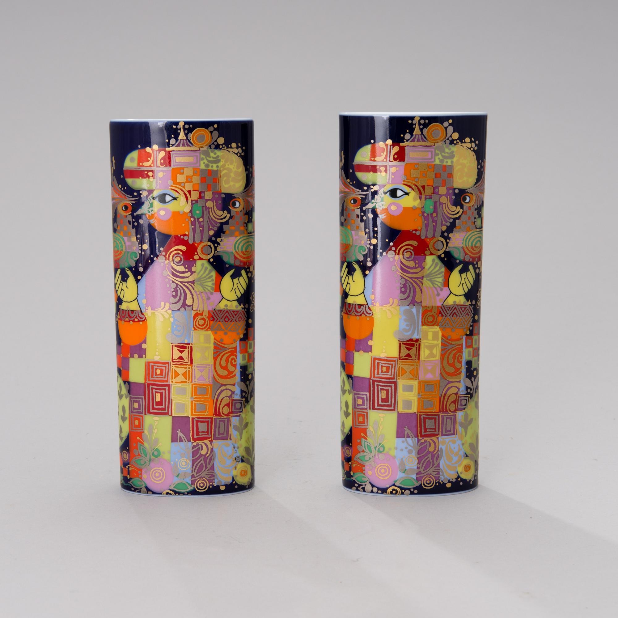 BJÖRN WIINBLAD, KAKSI MALJAKKOA, posliinia, "1001 Nacht", Rosenthal studio-linie, 1980-luku.