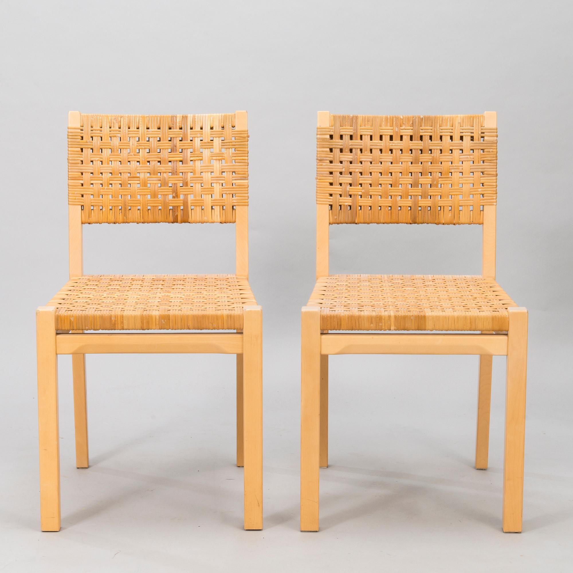 AINO AALTO, STOLAR, 4 st, modell 615, Artek, 1900-talets slut.