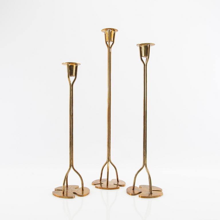 Josef Frank, candlesticks 3 pcs "Clover", Svenskt Tenn Company.