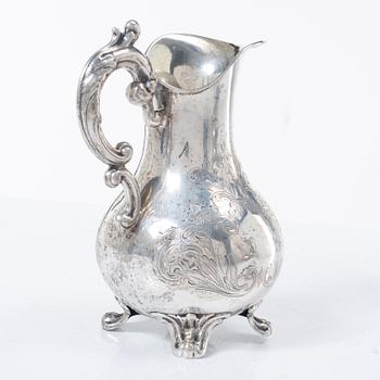 Frans Holm, coffee pot and cream jug, silver, Vadstena, 1877-79.