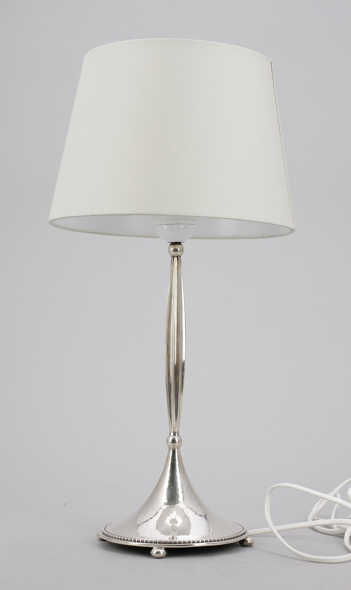 BORDSLAMPA, silver, K Anderson, Stockholm 1927.