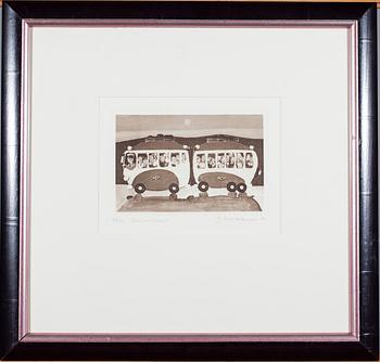 JARKKO PELTONEN, etsaus, signeerattu ja päivätty -01, numeroitu 45/50.