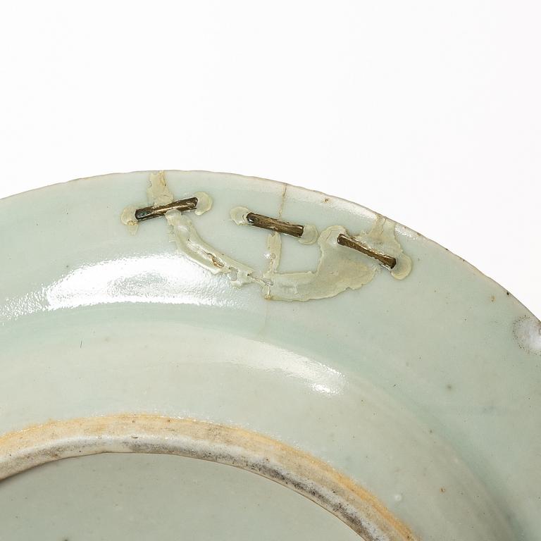 Parti kompaniporslin, 8 delar, Qingdynastin, Kina, 1700/1800-tal.
