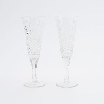 A set of 10 early 20th century champagne glasses.