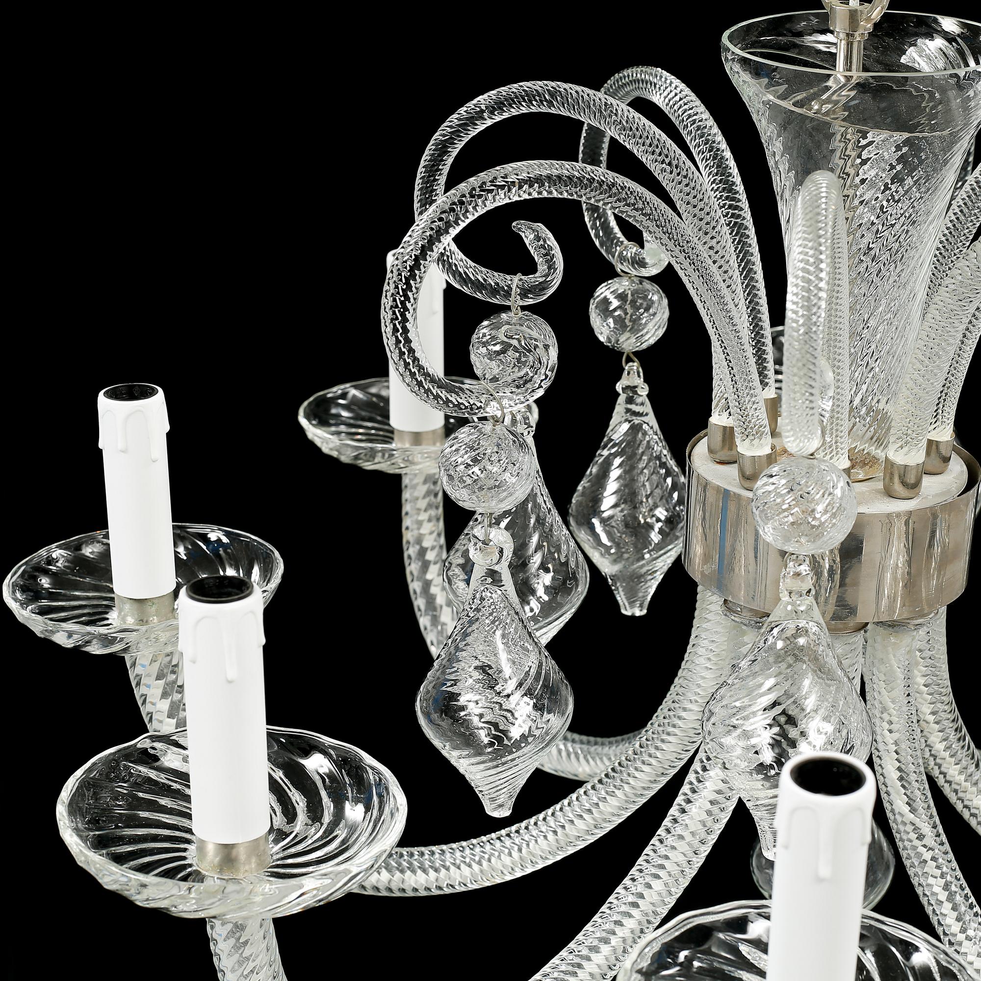 A ceiling lamp, probably made by Orrefors in the second half of the 20th century.