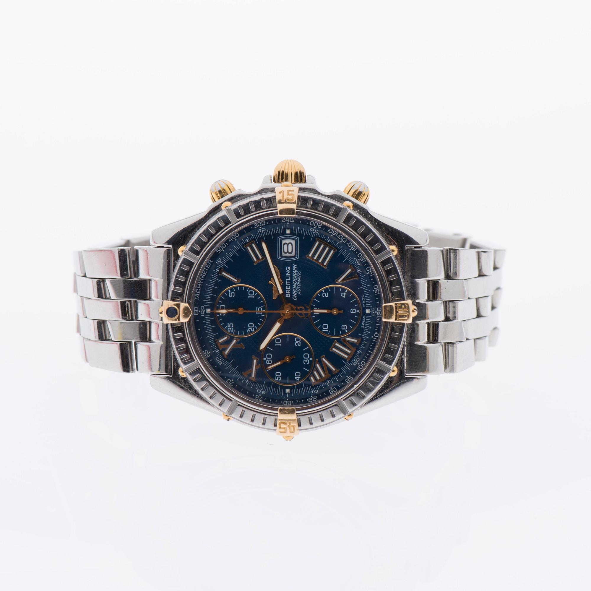 ARMBANDSUR, herr, Breitling Crosswind Chronograph. Tachymeter. Stål. 1997.