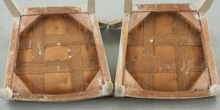 Stolar, 2 st, sengustavianska, 1800-talets mitt.