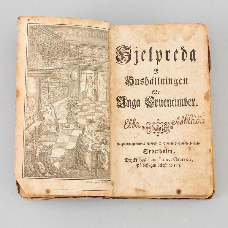 BOK, Cajsa Warg i första upplagan, Stockholm 1755.