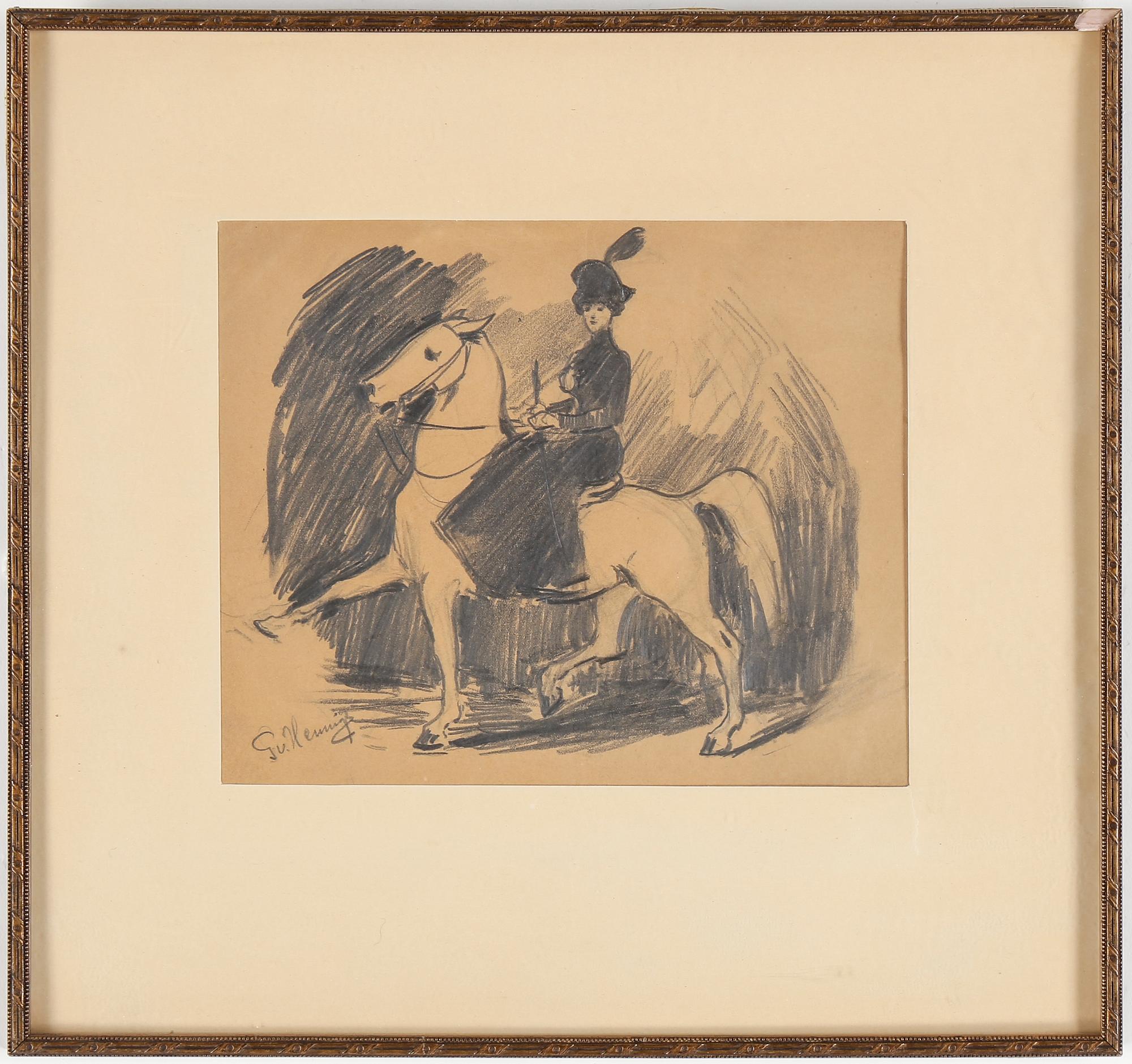 GÖSTA VON HENNIGS, blyerts. Signerad G v. Hennigs.