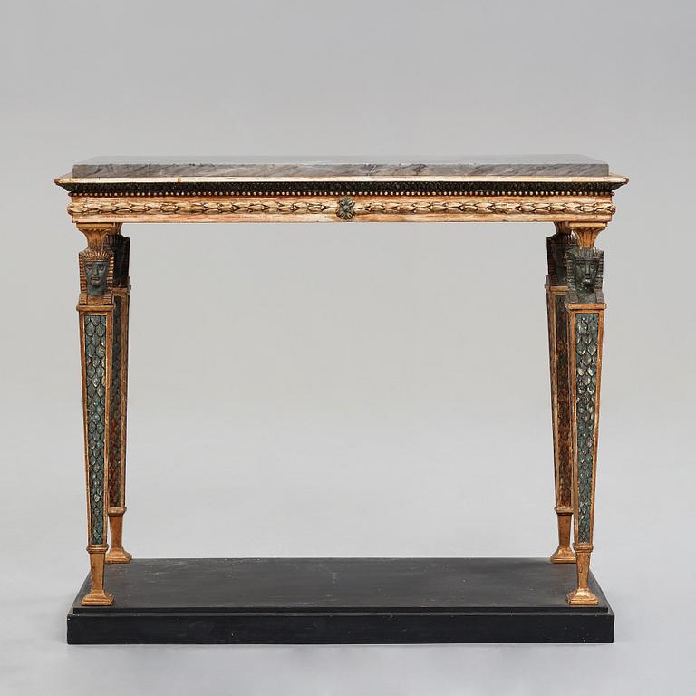 A late Gustavian console table, early 18th century.