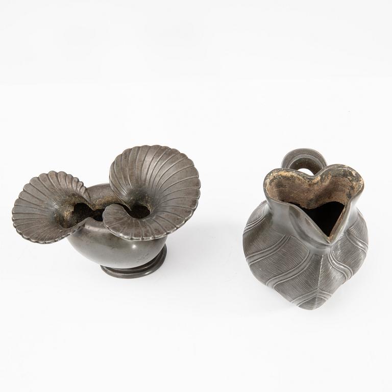 Just Andersen, vases, 4 pcs, Denmark, first half of the 20th century.