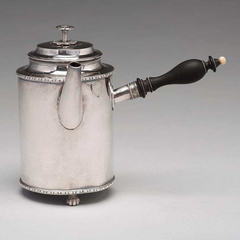 A Swedish early 19th century silver coffee-pot, mark of Pehr Zethelius, Stockholm 1806.