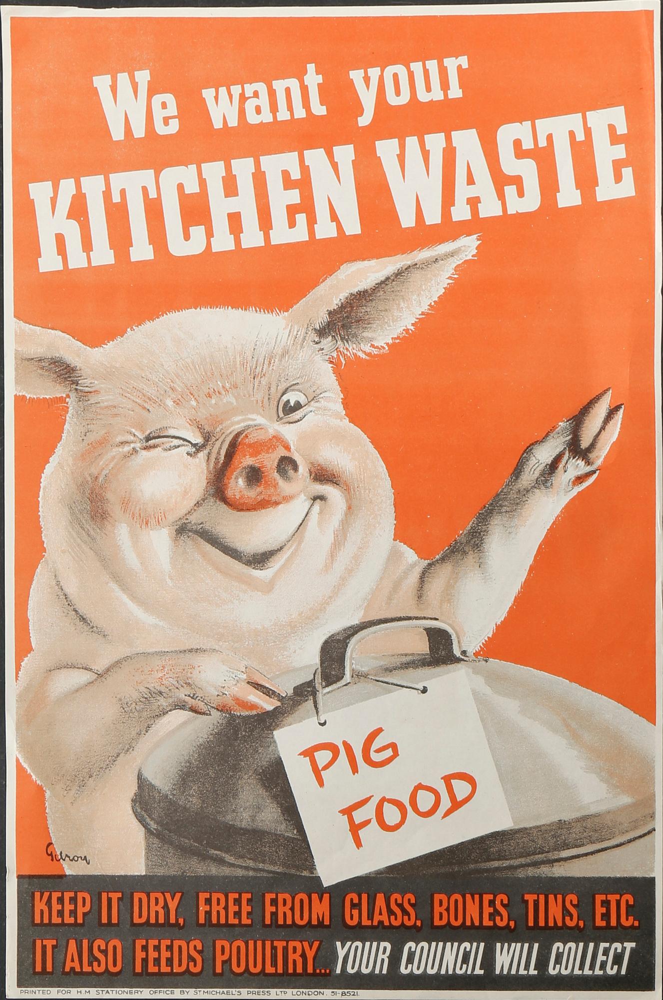 KRIGSAFFISCHER, 7 st, bla Housewives! Please finish travelling by 4 o`clock, England 1940-tal.