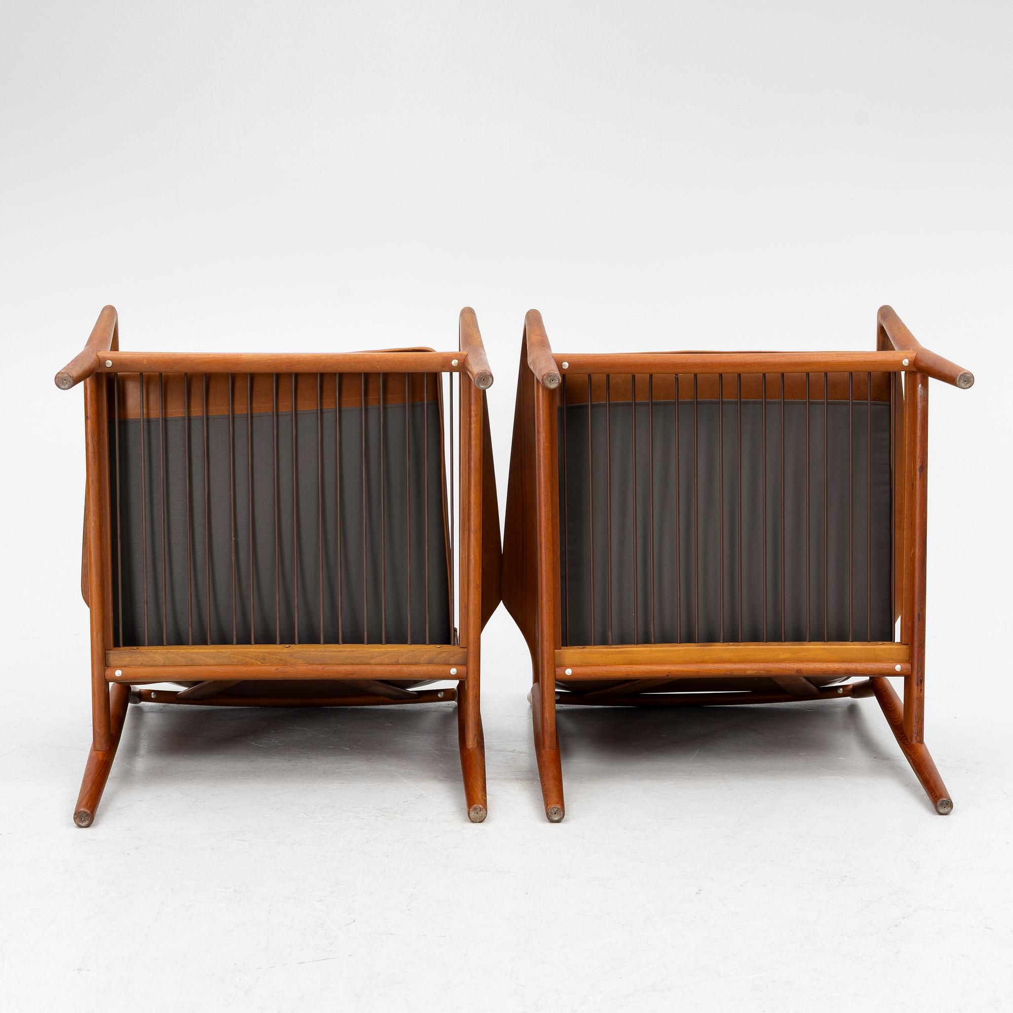 Steffen Syrach-Larsen, a pair of armchairs, Børge Jensen, 1960s.