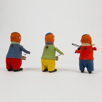 Three Schuco clowns Germany 1950s.
