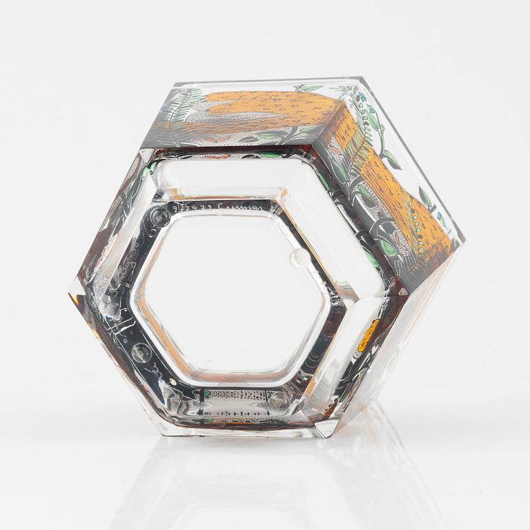 Gunnar Cyrén, a glass bowl, 'Leopardlek', Orrefors Gallery, 1/25, 1990.