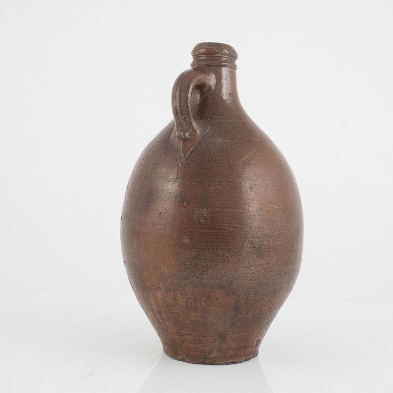 A salt glazed bartmann jug, 17th/18-th century.