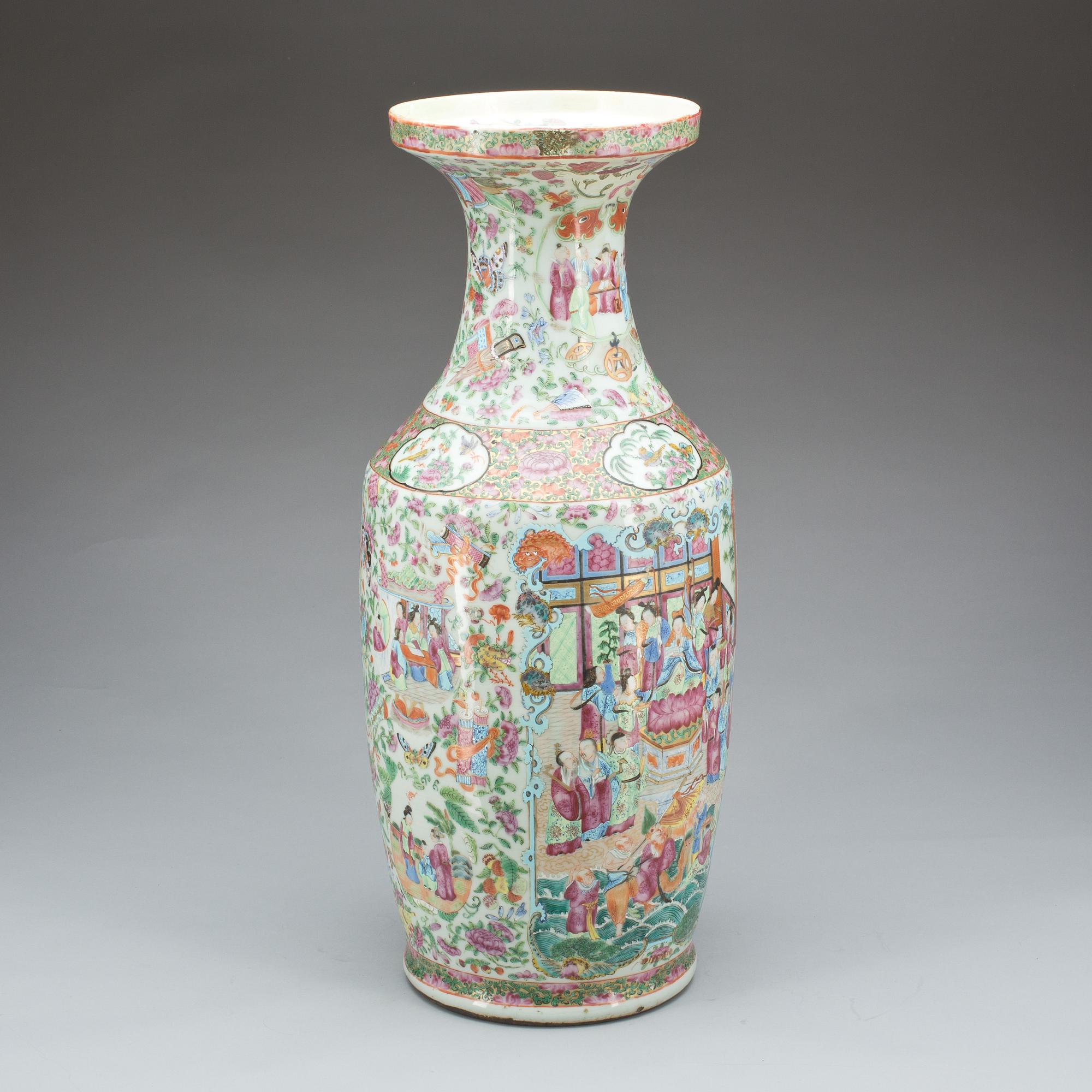 GOLVVAS, porslin, Kina,  Kanton 1800-tal.