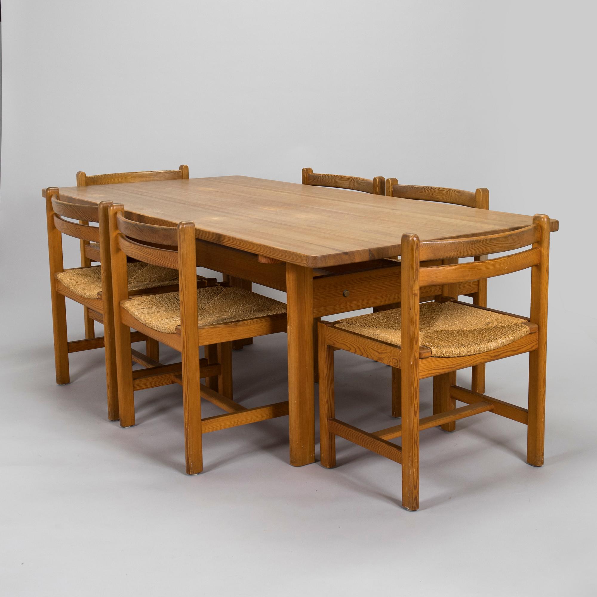 Børge Mogensen, an 'Asserbo' dining table and six chairs, Firma Karl Andersson & Söner.