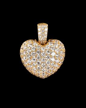 399. PENDANT, 100 brilliant cut diamonds, tot. 2.01 cts, shape of heart.