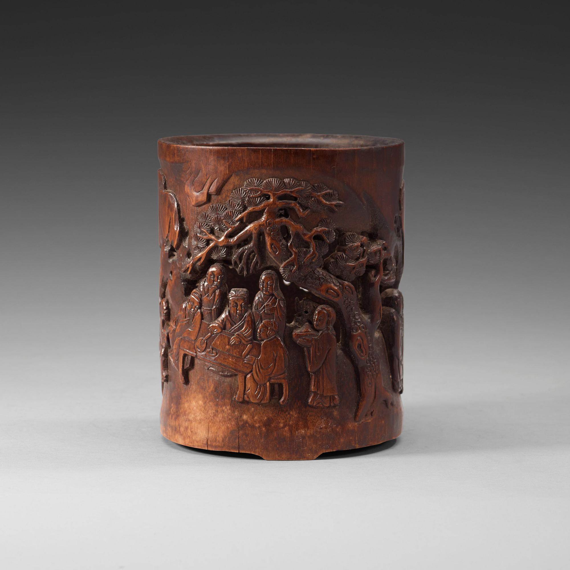 PENSELVAS, bambu. Kina, troligen sen Qing dynastin (1644-1912).