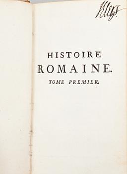BOKVERK, 15vol.  "Histoire Romaine depuis la fondation de Rome jusqu`a la bataille d`Actium". Jacques Guerin, 1700-tal.