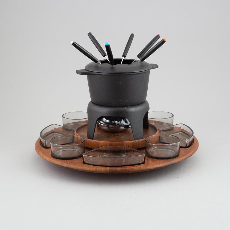 A fondue set by Jens Quistgaard, Digsmed, Denmark, 1960's.