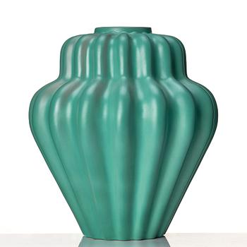 Ewald Dahlskog, two faience vases, Bo Fajans 1930's.