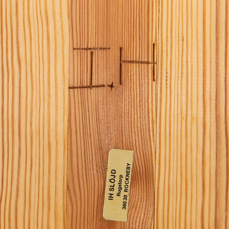 An Ingvar Hildingsson signed pine stool later part of the 20th century.