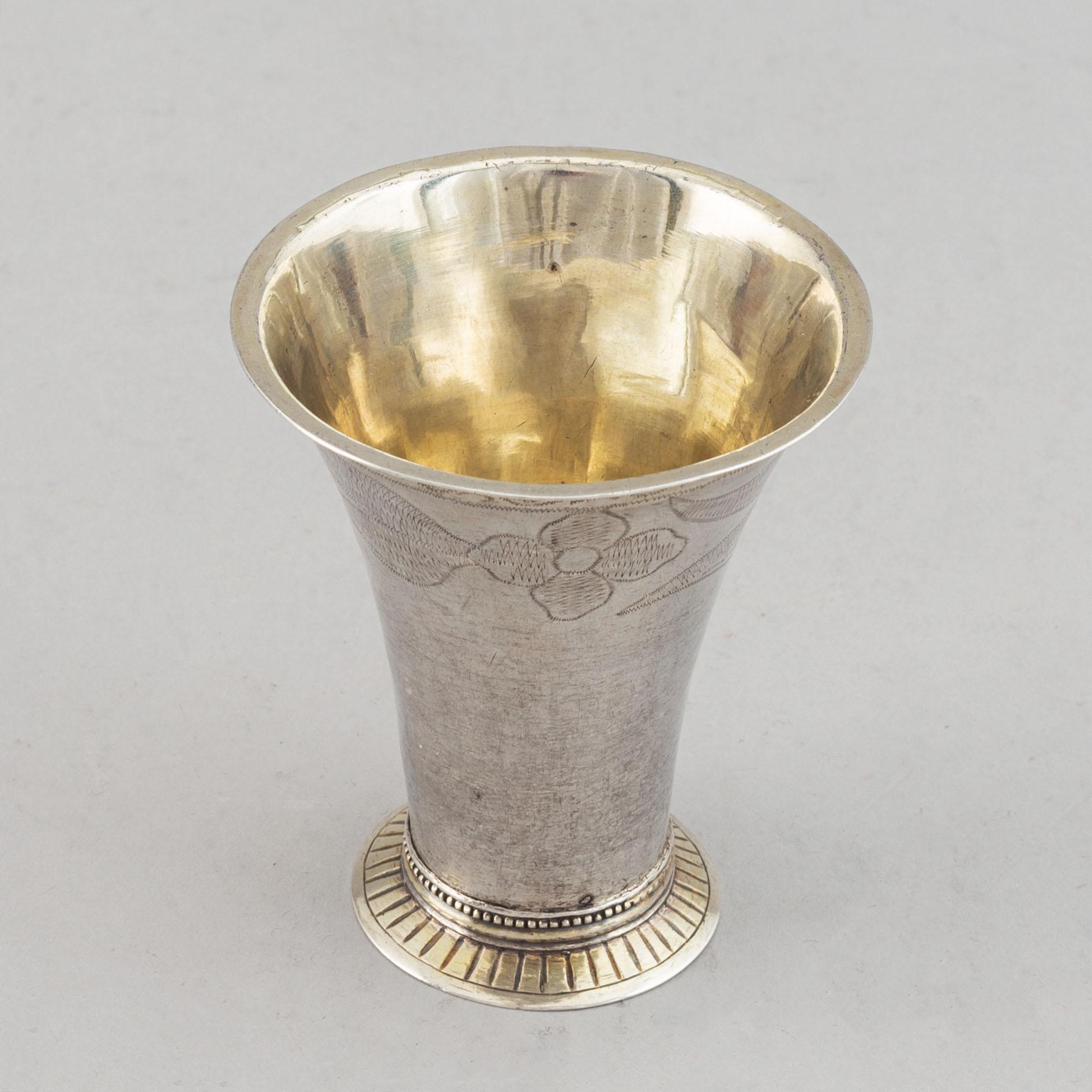 A swedish silver beaker. Mark of EA Körsner, Falun 1797.