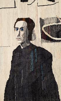 Birgitta Nelson Clauss, a textile, 'Den stilla stunden', flat weave, ca 117,5 x 113-116 cm, signed NELSON-CLAUSS.