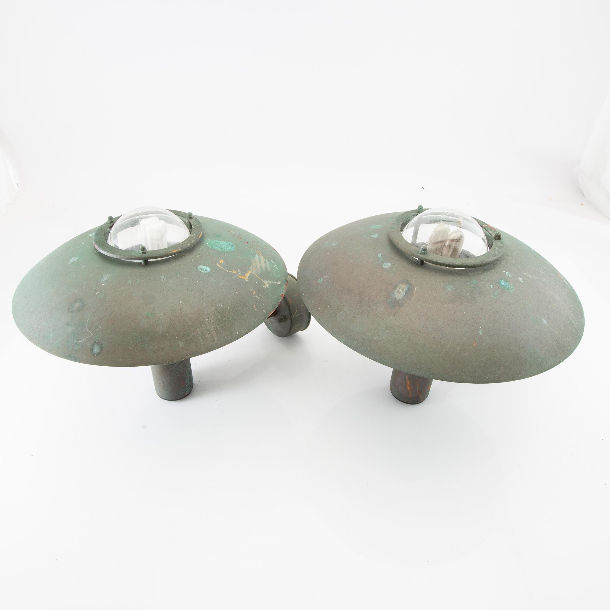 Wall lamps/Exterior lighting a pair Denmark late 20th century.