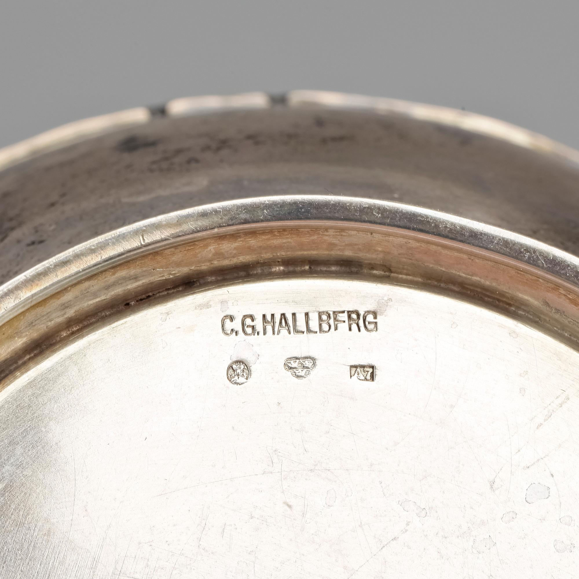 SKÅL, silver, CG Hallberg, Stockholm, 1903. Vikt ca 175g.