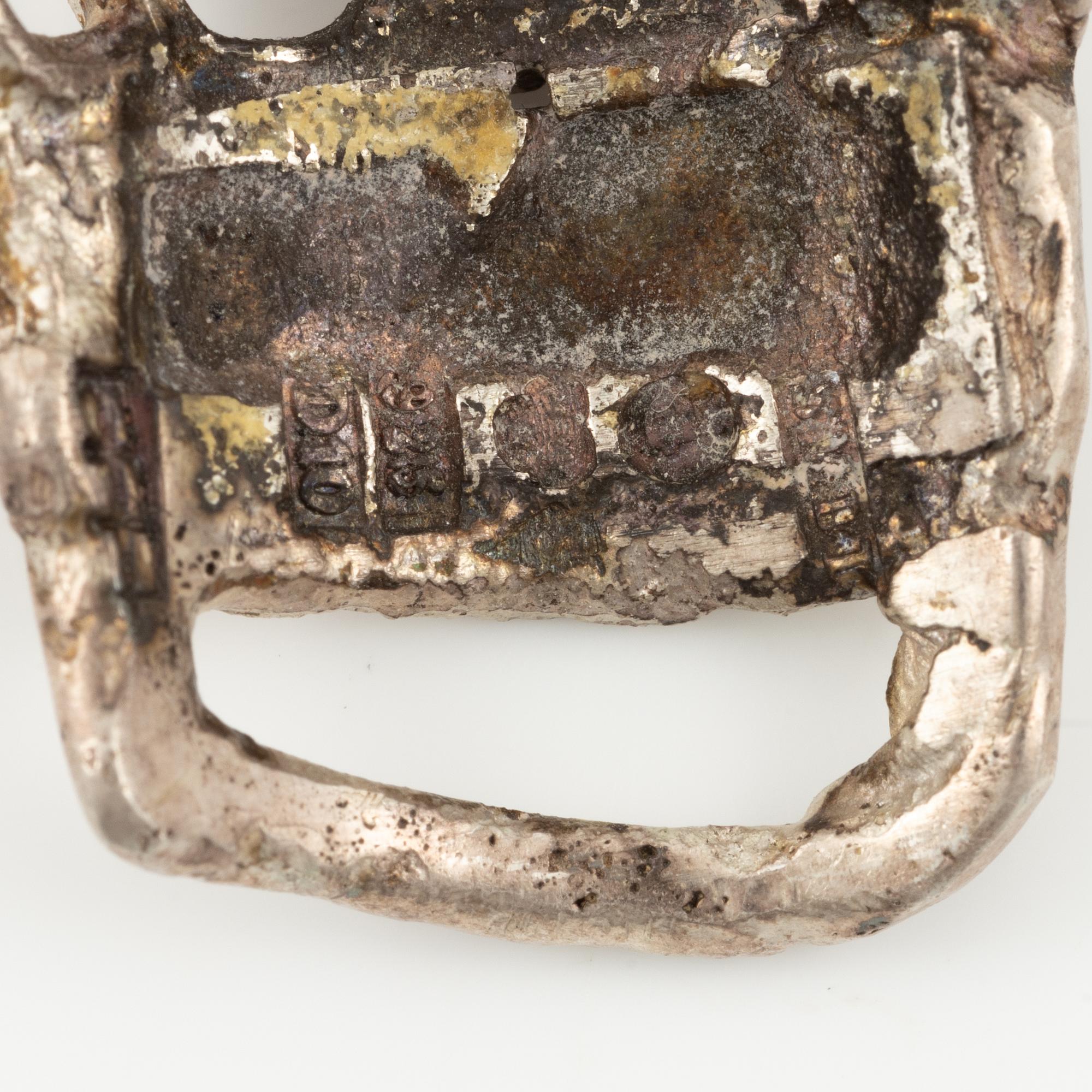 Lars Arby, three rings, sterling silver and enamel, Gothenburg 1966, 1968 and 1970.