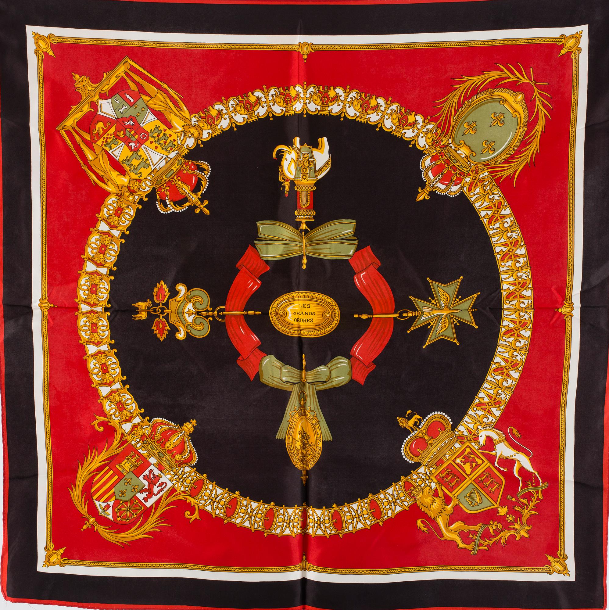 SCARVES, 4 st, silke, Gianni Versace, Cartier, YSL.