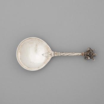 1049. A Swedish mid 18th century silver spoon, marks of Lars Holmström, Lund (1747-1772 (1779)).
