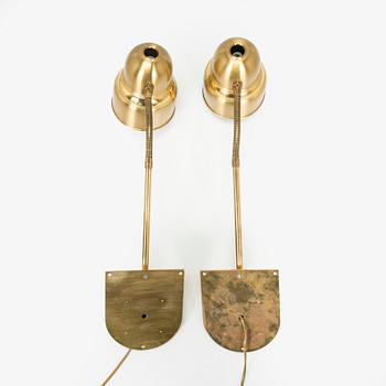 A pair of 1970s wall lights, EWÅ, Värnamo.