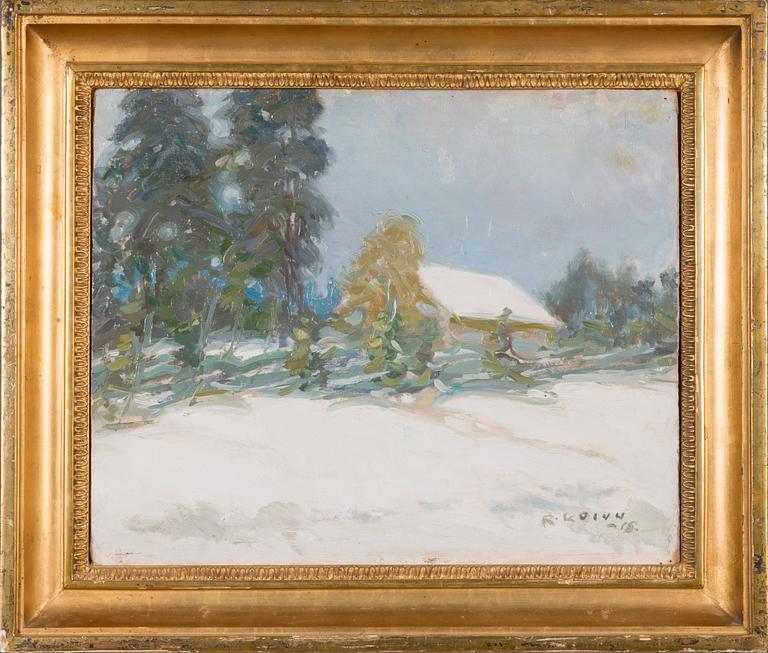Rudolf Koivu, oil on board, signed and dated-16.
