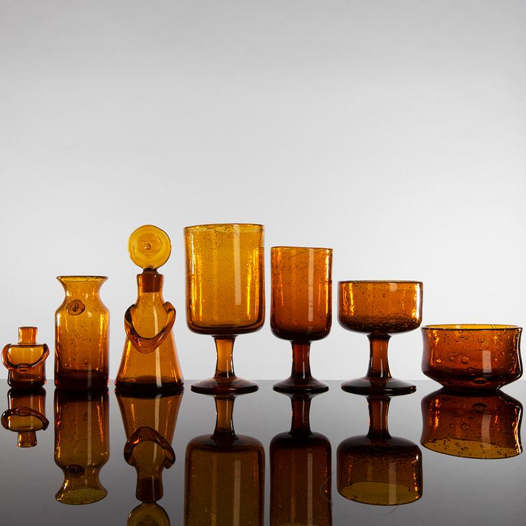ERIK HÖGLUND, parti glas, 13 delar, Boda 1950-/60-tal.