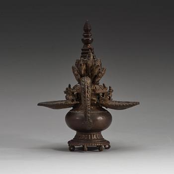 KANNA/LAMPA, kopparlegering. Tibet/Nepal, 1800-tal.