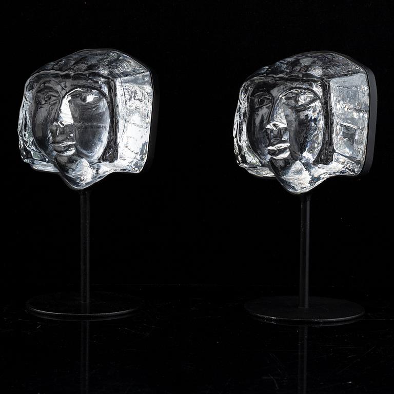 Erik Höglund, skulpturer, 2 st, glas, Boda.